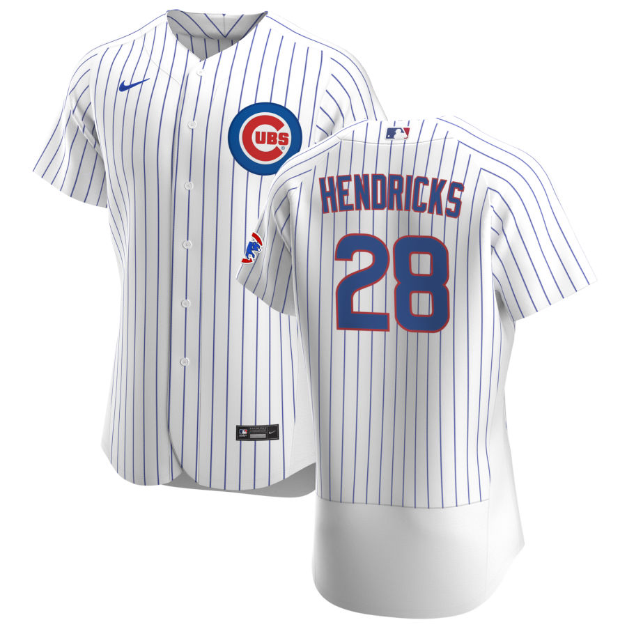 Chicago Cubs #28 Kyle Hendricks Men Nike White Home 2020 Authentic Player Jersey